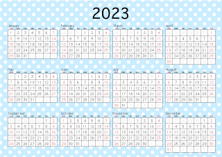 2023 Calendar Polka dot