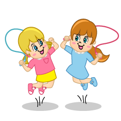 Girl Friends Playing with Skipping Rope