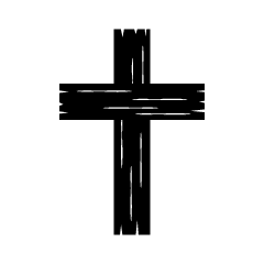 Wood Cross Black and White