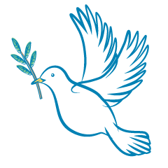 Blue Dove with Olive Branch