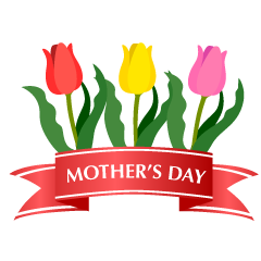 Mothers Day Ribbon and Tulips