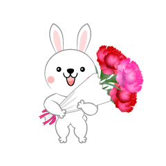 Rabbit Giving a Bouquet