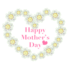 Mother's Day Heart with White Flowers