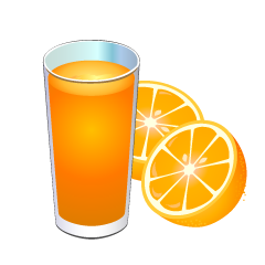 Cut Orange and Juice