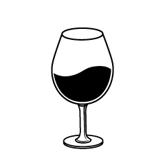 Wine Glass Black and White