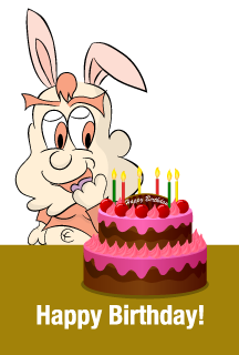 Lindo personaje de conejito feliz cumpleaños