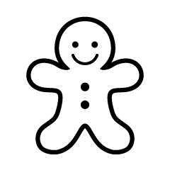 Gingerbread Man Black and White