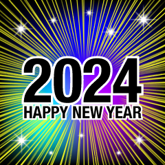 Happy New Year 2024 Glitter Universe