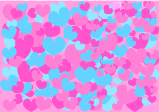 Pink and Light Blue Hearts