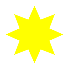 Octagonal Yellow Star