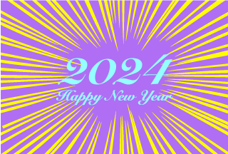 Yellow and Purple Flare Happy New Year 2023