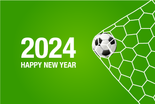 Soccer Goal Happy New Year 2023 Green