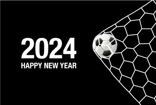 Soccer Goal Happy New Year 2023 Black