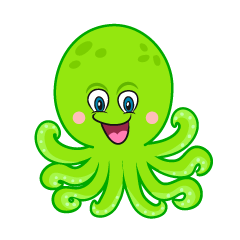 Yellow Green Octopus