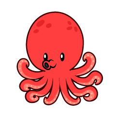Cute Red Octopus