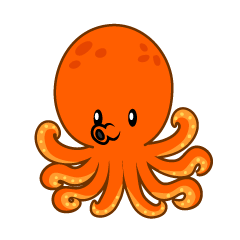 Cute Orange Octopus