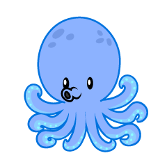 Cute Blue Octopus