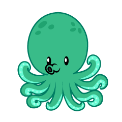 Cute Green Octopus