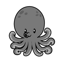 Cute Gray Octopus