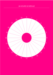 24 Hours Circle Schedule Pink