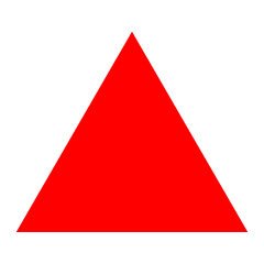 Triángulo simple rojo