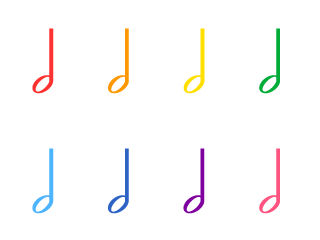 Colorful Half Notes