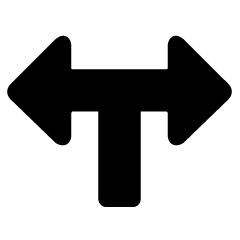 Black T-junction Arrow