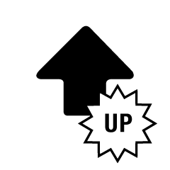 Black Top Arrow with UP