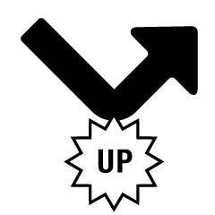 Black Down to Up Arrow with UP