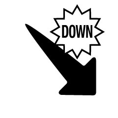 Black Down Arrow with DOWN