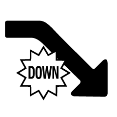 Black Start Down Arrow with DOWN