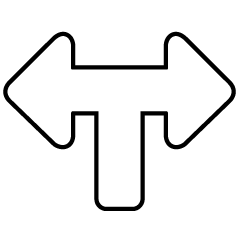 T-junction Arrow Black and White