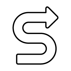 S-Curve Arrow Black and White