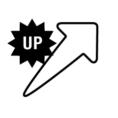 Up Arrow with UP Black and White