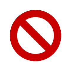 Prohibition Sign of thick line