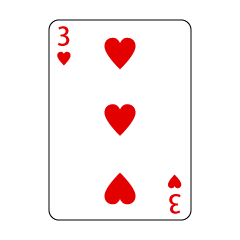 Three of Hearts Playing Card