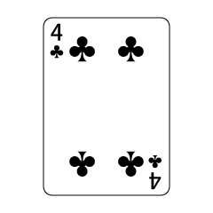 Four of Clubs Playing Card