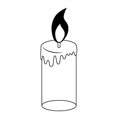 Thick Candle Black and White