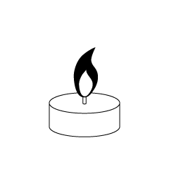 Short Candle Black and White