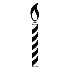Striped Candle Black and White