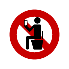No Use Smartphone in the Toilet