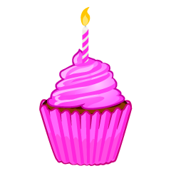 Cupcake de Cumpleaños Rosa