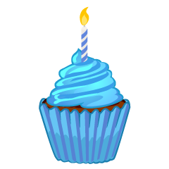 Cupcake de Cumpleaños Azul