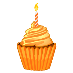 Orange Birthday Cupcake