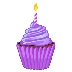 Cupcake de Cumpleaños Morado