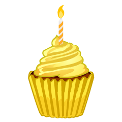 Cupcake de Cumpleaños Amarillo