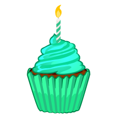 Cupcake de Cumpleaños Aqua