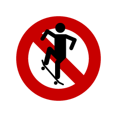 No Skateboard Sign