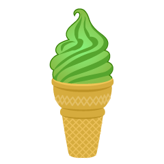 Green Soft Serve Ice Cream