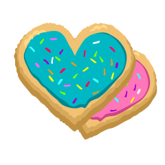 Two Cute Love Cookies
